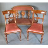 An Edwardian Mahogany Marquetry Drawing Room Sofa together with a pair of William IV Mahogany side