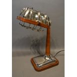 A Chromium and Leather Desk Lamp 40cm Tall