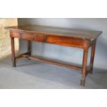An Early 19th Century French Refectory Style Table the plank top above a pull out end extension