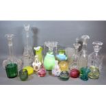 A Small Venetian Glass Scent Bottle together with a small collection of glassware to include