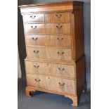 A 19th Century Mahogany Chest on Chest the moulded cornice above two short and five long graduated