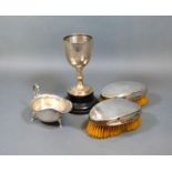 A Chester Silver Trophy Cup together with a similar Chester Silver Sauce Jug 5oz together with a