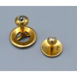 Two 18ct Gold Dress Studs each set with a single diamond