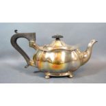 A George V Silver Teapot with ebonised handle Birmingham 1911 17oz