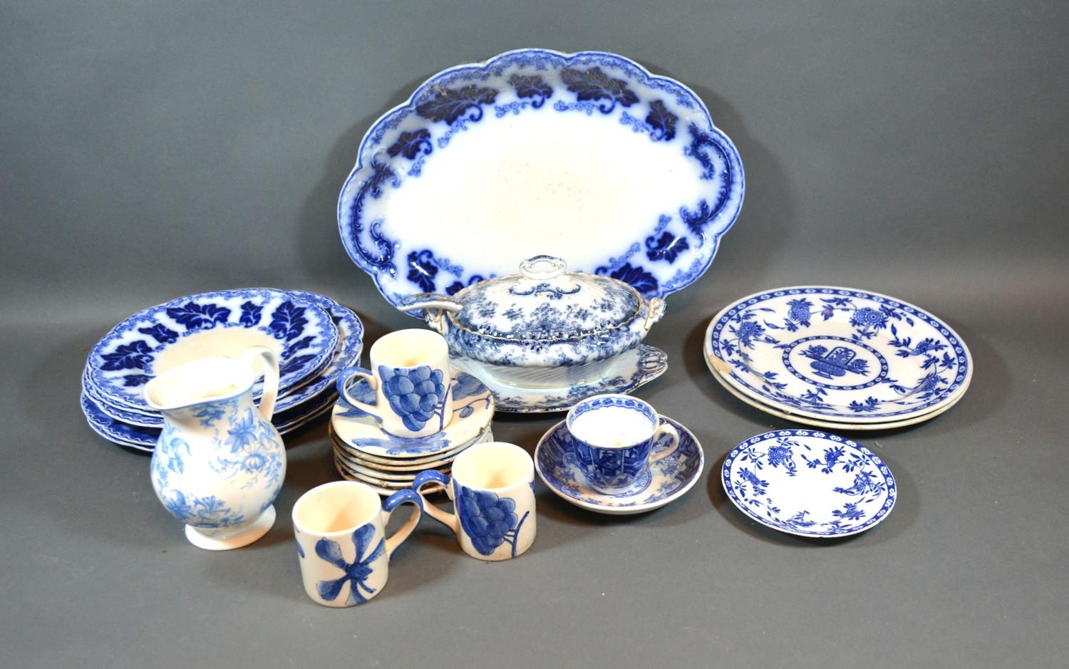 A Collection of Minton's Delft Blue Tea and Dinner Ware together with other similar blue and white - Image 2 of 2