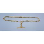 A 18ct gold linked watch chain with Albert clasp, 49cm long, 42.6 grams