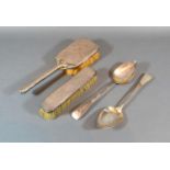 A Pair of George III Silver Tablespoons, London 1804, maker's mark EL together with two London