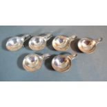 A Set of Six Small Silver Salts by George Jensen Five Marked 925 and One Marked 830