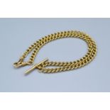A 9ct. Gold Curb Link Albert Watch Chain 39.1 gms