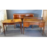 A 19th Century Mahogany Serpentine Side Table with a frieze drawer raised upon square tapering