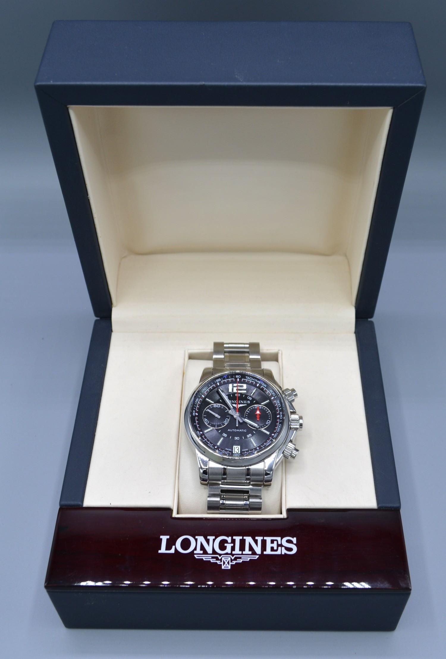 A Longines Admiral Automatic Chromograph Stainless Steel Gentleman's Wristwatch with stainless steel - Image 3 of 3