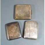 A London Silver Cigarette Case together with two other similar silver cigarette cases, 10 ozs.
