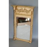 A 19th Century Gilt Framed Pier Glass with a rectangular plate flanked by turned columns, 70 x 44