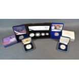 A 2012 Britannia Four Coin Silver Proof Set together with four silver proof coins