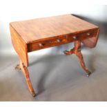 A Regency Mahogany Sofa Table with line inlaid top above two frieze drawers opposed by dummy drawers