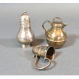 An Early Georgian Silver Miniature Model in the form of a Sugar Caster together with another similar