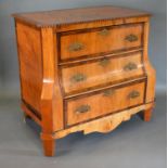 An 18th Century Dutch Satinwood Marquetry Inlaid Commode, the crossbanded top with central oval