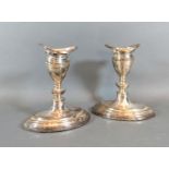 A Pair of George V Silver Dwarf Candlesticks Sheffield 1914 15cm tall