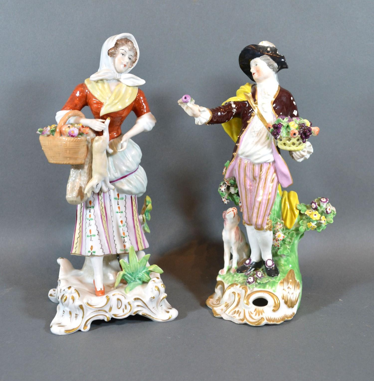 A Late 19th Century English Porcelain Figure decorated in polychrome enamels and highlighted with