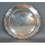 A George V Silver Presentation Salver, Sheffield 1917, 14 ozs. 26 cms diameter, presented to Lt.