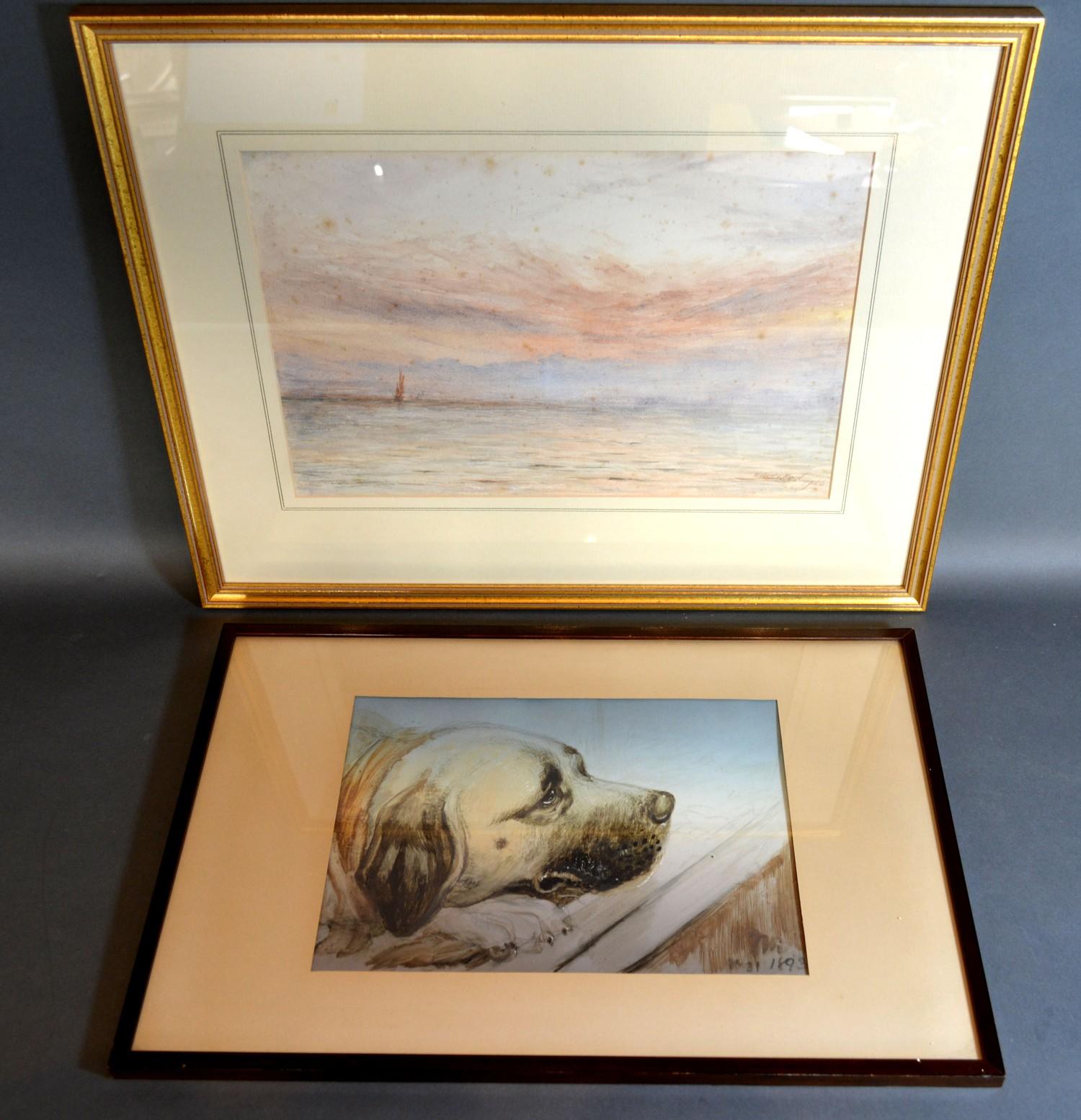 Herbert Finn 'Coastal Scene with Sailing Vessels' Watercolour, signed and dated 1906, 23 x 34 cms - Image 2 of 6