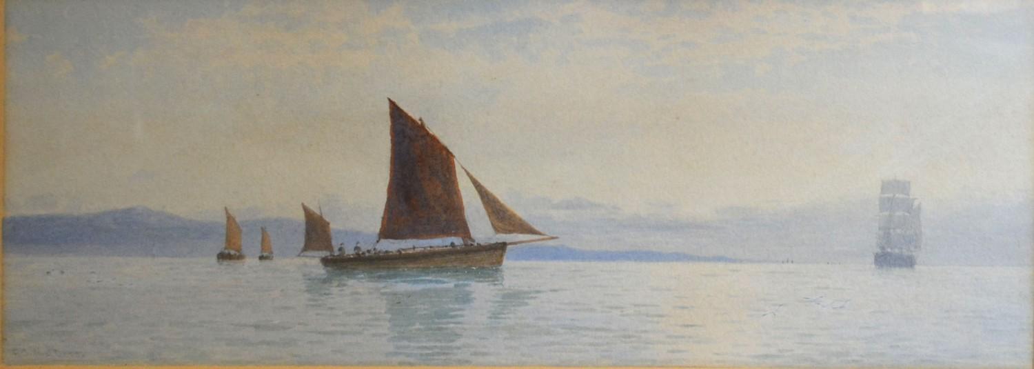 George Standfield Walters "On the Naal" Holland, a pair of watercolours signed 18cm x 42cm - Image 3 of 6
