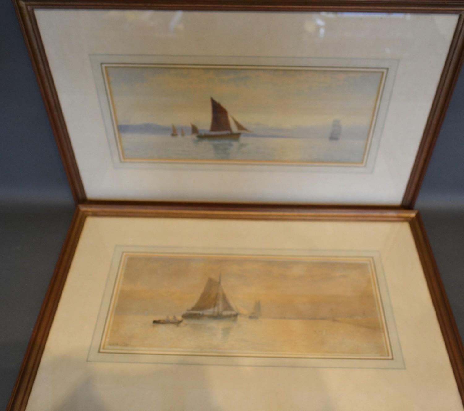 George Standfield Walters "On the Naal" Holland, a pair of watercolours signed 18cm x 42cm - Image 2 of 6