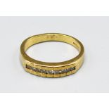 A 9ct Gold Diamond Half Eternity Ring, 3.1 grams, ring size M