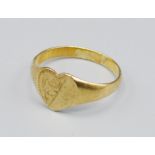 A 9ct Gold Signet Ring, 1.5 grams, ring size M