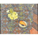 Francis Hewlett RWA 'Still Life with Primroses' Oil on Canvas on Panel dated 1994 signed verso 19