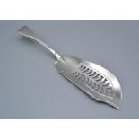 A George III Silver Fish Slice of pierced form, London 1818, Makers Mark WC, 5oz