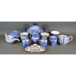 An Early 19th Century Underglaze Blue Decorated Covered Tureen together with a small collection of