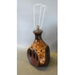 A Circa 1970's Table Lamp of Triangular Slip Glaze Form 50cm tall