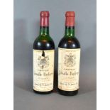 Two Half Bottles Chateau Leoville-Poyferre St. Julien dated 1961 red wine