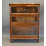 A Globe Wernicke Three Section Bookcase, 87 cms wide, 30 cms deep, 118 cms high