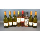 Five Bottles Dona Paulina Chardonnay together with three other bottles of wine