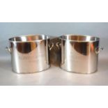 A Pair of Champagne Coolers inscribed Alfred Gratien Epernay with end handles, 26 x 16 cms, 18 cms