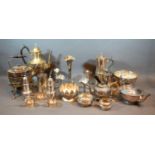 A Silver Plated Epergne together with various other silver plated items