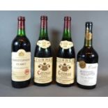 Two Bottles Coronas Torres Red Wine dated 1981 together with another Christopers Claret and
