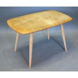 An Ercol Blonde Ash Low Table with turned tapering legs 72cm x 44cm, 44cm high