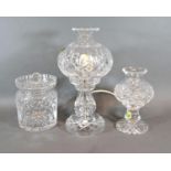 A Waterford Cut Glass Table Lamp together with various other glassware