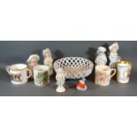 A Royal Crown Derby Porcelain Decanter in the form of a Bird together with a collection of other
