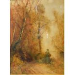 Fred Hines, Summer Glow and Autumn Gold, a pair of watercolours, signed and dated 1878, 55 x 38 cms