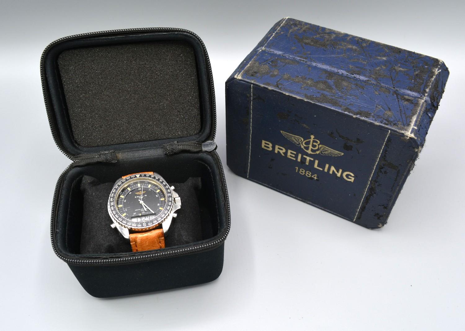 A Breitling Navitimer Pluton 3100 Gentleman's Stainless Steel Wrist Watch with box and soft case
