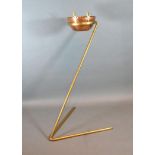 Carl Aubock for Illums Bolighus, A Copper and Brass Ashtray on brass stand, 54.5 cms tall