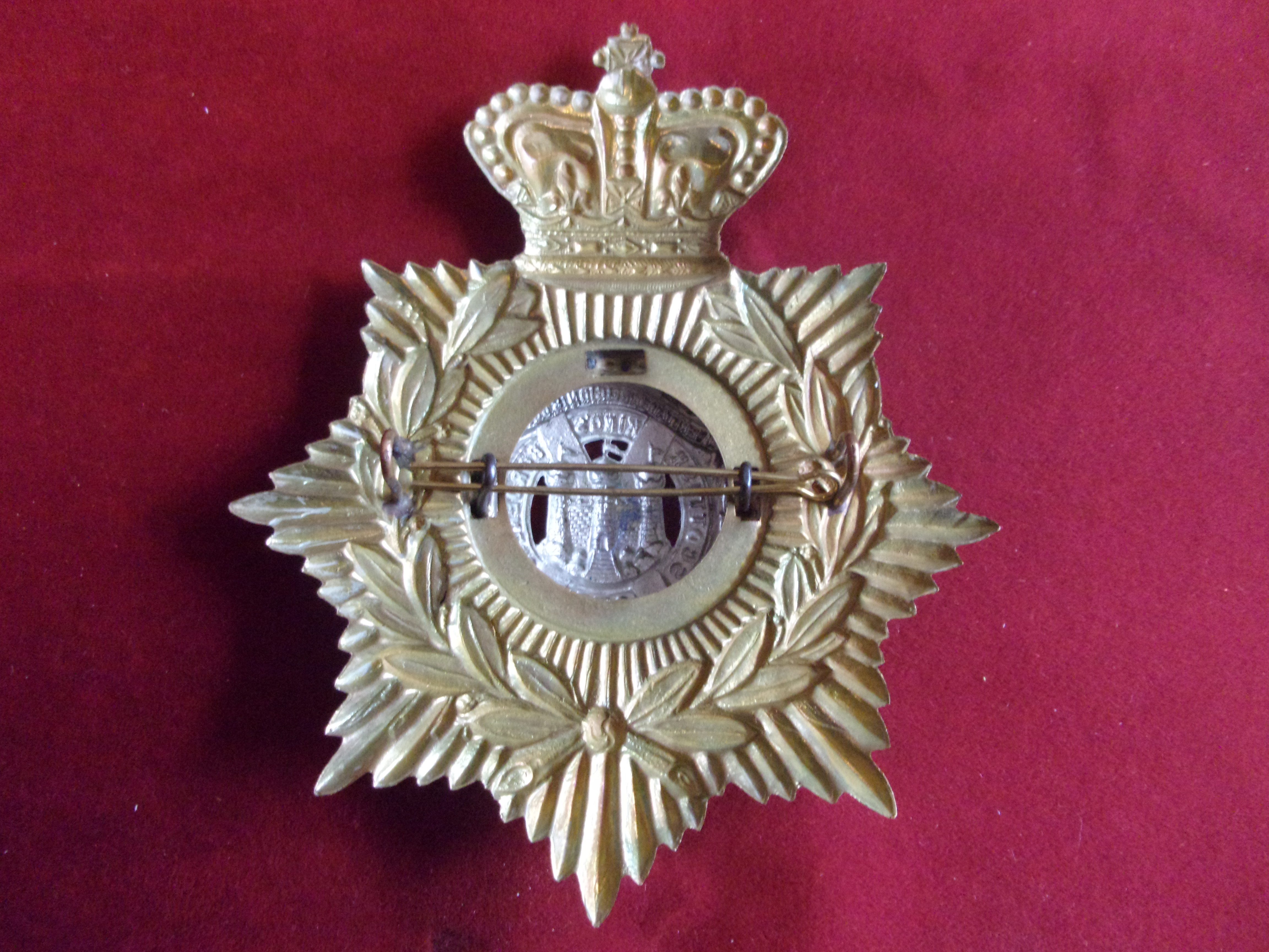 King's Own Scottish Borderers Regiment Victorian Helmet Plate, centre used 1884-1887 centre badge - Image 2 of 2