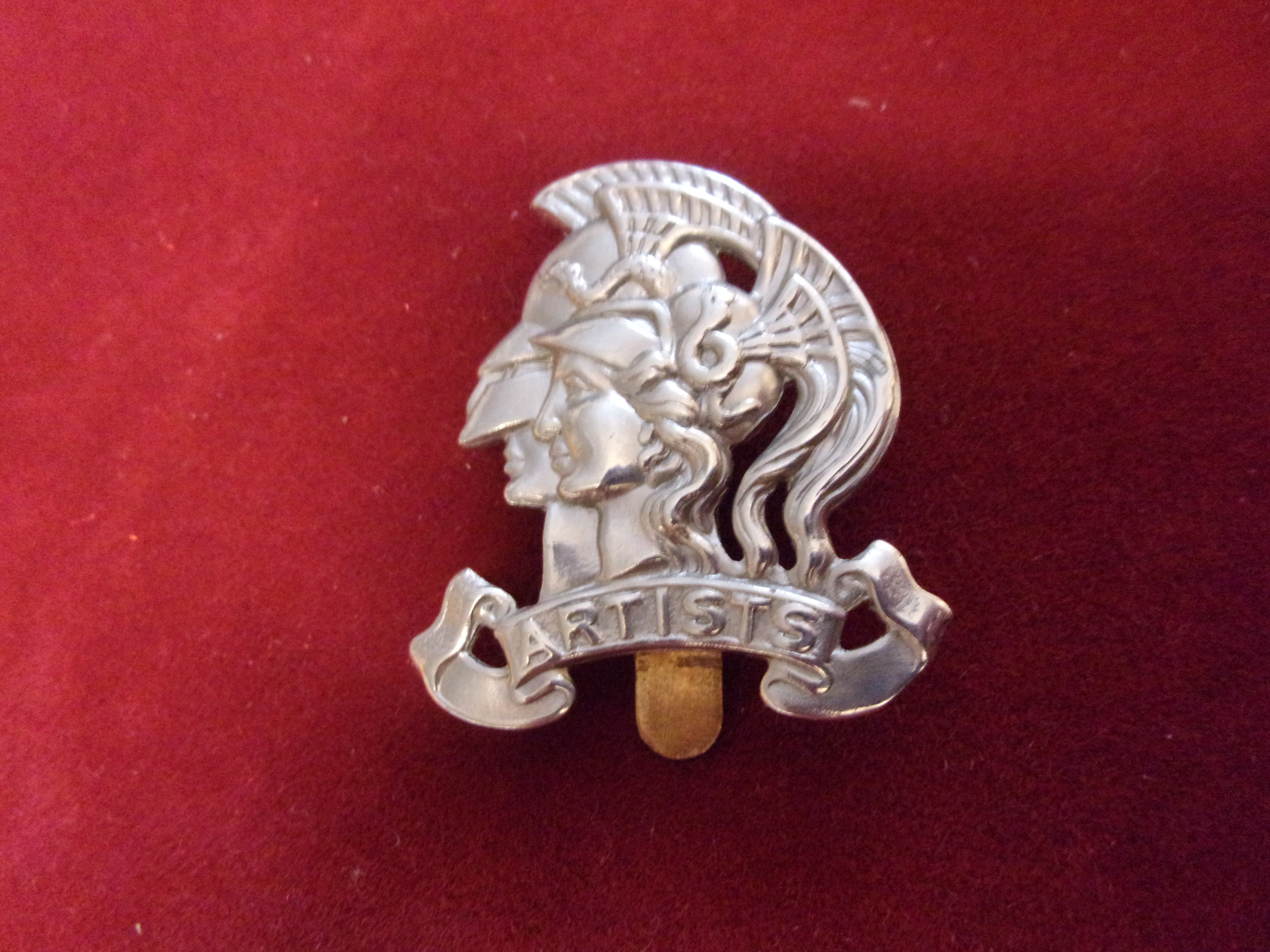 21st (County of London) Artists Rifles WWI Other Ranks Cap Badge (White-metal), Slider.