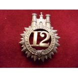 12th (East Suffolk) Regiment of Foot Glengarry and pre-Territorial era 1874-1881 Badge, K&K: 437. (