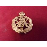 Military Provost Staff Corps WWI Onward Forage Cap Badge (Brass), slider. K&K: 1054