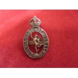 Royal Corps of Signals WWII Officers Cap Badge (Blacked-bronze, tab fitting)